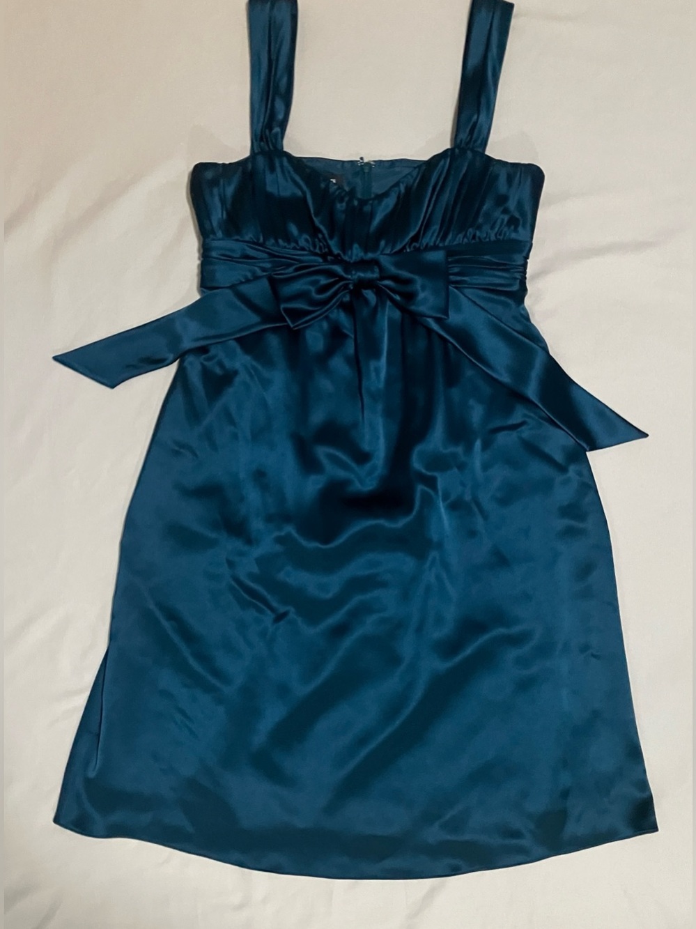 Jones New York Teal Blue Triacetate Wedding Guest Dress 10
